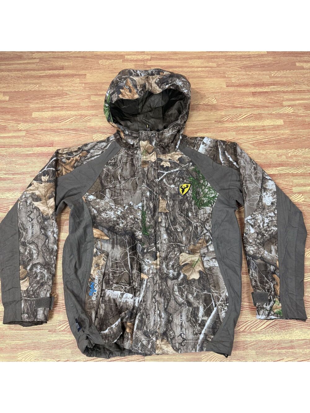 Scent Blocker Rain Blocker Realtree Camo Full Zip Hooded Hunting Jacket Mens L